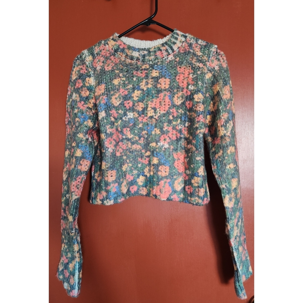 Zara Floral Knit Sweater